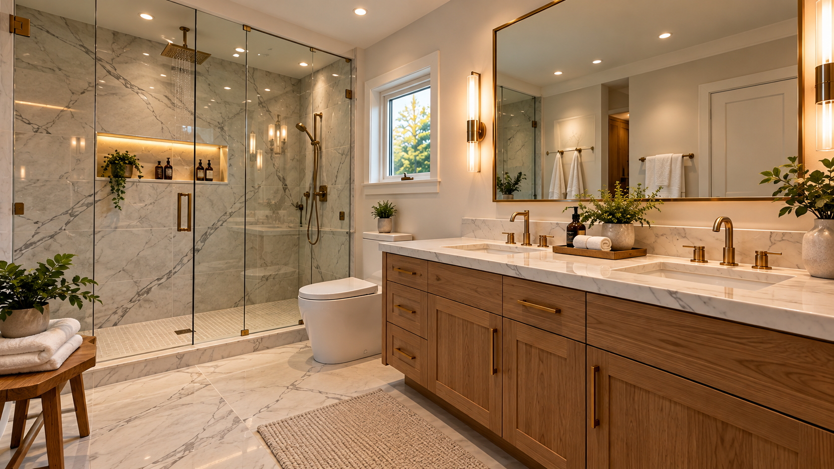 Modern bathroom renovation concept
